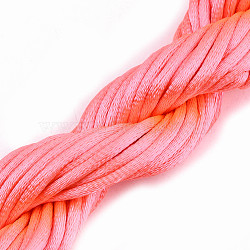 Polyester Thread, Coral, 2mm, about 10m/bundle(OCOR-S124-22)