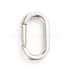 304 Stainless Steel Spring Gate Rings, Oval Rings, Stainless Steel Color, 9 Gauge, 22.5x13x3mm, Inner Diameter: 16.5x7mm(X-STAS-I133-08B)