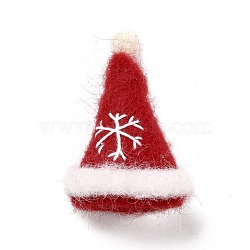 Wool Felt Display Decorations, Christmas Hat, Crimson, 31~38x35~49x56~57mm(DIY-K050-05C)