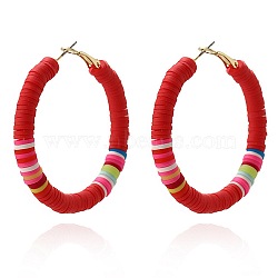 Colorful Clay Hoop Earrings(JQ3310-8)