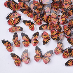 Plastic Cabochons, Butterfly, Sienna, 9x11x3mm(X-KY-T015-17)