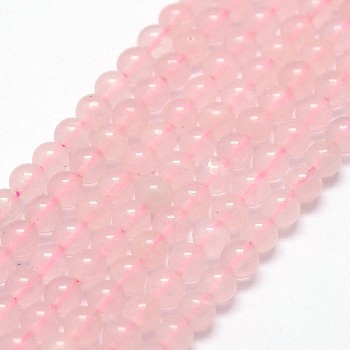 Natural Rose Quartz Beads Strands, Round, 3mm, Hole: 0.5mm, about 125pcs/strand