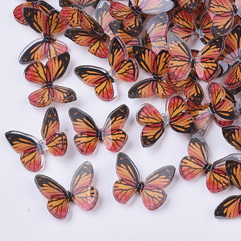 Plastic Cabochons, Butterfly, Sienna, 9x11x3mm