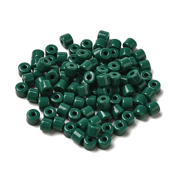 Opaque Acrylic Beads, Column, Sea Green, 6.5x5mm, Hole: 2.2mm