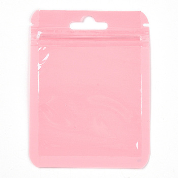 Rectangle Plastic Yin-Yang Zip Lock Bags, Resealable Packaging Bags, Self Seal Bag, Pearl Pink, 10x7.5x0.02cm, Unilateral Thickness: 2.5 Mil(0.065mm)