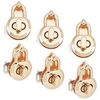 6 Sets Alloy Bag Hanger for Purse Making Supplies, with Iron Shim Screw, Bag Repalcement Accessories, Light Gold, 3.9x2.5x1.9cm, Hole: 2.5mm, 6sets/box