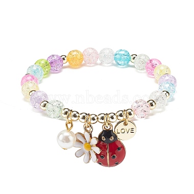 Ensemble de bracelets extensibles en perles rondes en acrylique 8pcs 8 styles(BJEW-JB08983)-4