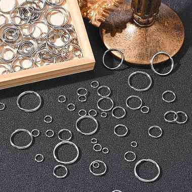 700шт. 7 стили 201 и 304 разрезные кольца из нержавеющей стали(STAS-CJ0002-17)-5