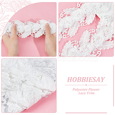 3 Yards Polyester Flower Lace Trim(OCOR-WH0082-28)-4