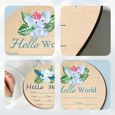 2Pcs 2 Style Single-face Printed Wooden Baby Photo Props(DJEW-WH0600-007)-3