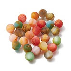 Frosted & Painted Resin Beads, Round, Mixed Color, 10mm, Hole: 1.8~2mm(RESI-H044-04)