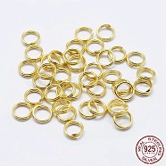 925 Sterling Silver Split Jump Rings, Double Loop Jump Rings, Round Rings, Golden, 7x1mm, Inner Diameter: 5.5mm(STER-F036-01G-0.6x7mm)