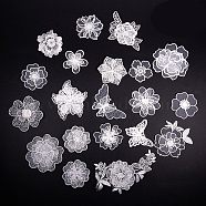 Lace Embroidery Sewing Fiber, DIY Garment Accessories, Flower, White, 20pcs/set(DIY-PH0019-21)