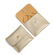 PU Leather Jewelry Pouches, Jewelry Gift Bags with Snap Button, for Ring Necklace Earring Bracelet, Square, Wheat, 8x8cm(WG48807-01)
