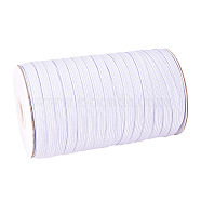 3/8 inch Flat Braided Elastic Rope Cord, Heavy Stretch Knit Elastic with Spool, White, 8~8.5mm, about 90~100yards/roll(300 feet/roll)(EC-PH0001-8mm-18A)