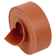 2M Flat Double Face Lychee Pattern Imitation Leather Band, Chocolate, 25x1.8mm, about 2.19 Yards(2m)/Roll(LC-WH0010-01A-04)