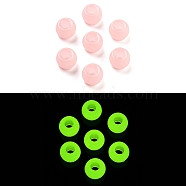 Luminous Acrylic Beads, Glow in the Dark, Round, Pink, 9x6mm, Hole: 4mm, about 1851pcs/500g(OACR-S138-01C)