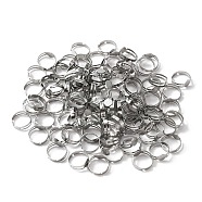 50Pcs Adjustable 304 Stainless Steel Finger Rings Findings, Flat Round Pad Ring Base Settings, Stainless Steel Color, US Size 7 3/4(17.9mm), Tray: 8mm(DIY-WH0410-54)
