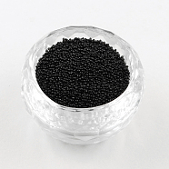 Transparent DIY 3D Nail Art Decoration Mini Glass Beads, Tiny Caviar Nail Beads, Black, 0.6~0.8mm, about 450g/bag(MRMJ-R038-C12)