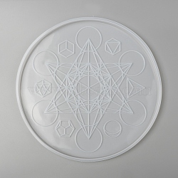 DIY Round Divination Compass  Silicone Molds, Resin Casting Molds, For UV Resin, Epoxy Resin Craft Making, White, 248x11mm, Inner Diameter: 238mm(X-DIY-P006-32)