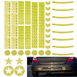 Waterproof PET Plastic Reflective Stickers, Motorcycle & Bicycle Decoration, Yellow, 320x210x0.1mm(DIY-WH0580-67B)