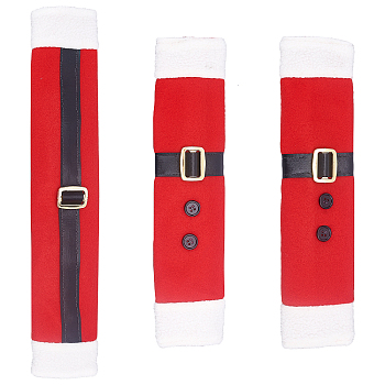 GORGECRAFT Refrigerator and Door Handle Covers, for Christmas, Red, 380x70mm, 1pc, 280x65mm, 2pcs, 3pcs/set