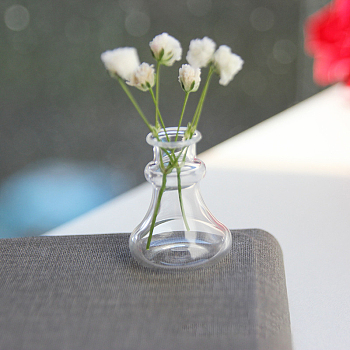 Transparent Miniature Glass Vase Bottles, Micro Landscape Garden Dollhouse Accessories, Photography Props Decorations, Clear, 22x27mm