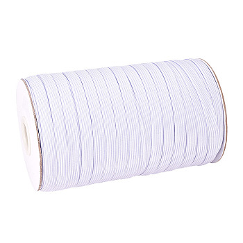 3/8 inch Flat Braided Elastic Rope Cord, Heavy Stretch Knit Elastic with Spool, White, 8~8.5mm, about 90~100yards/roll(300 feet/roll)