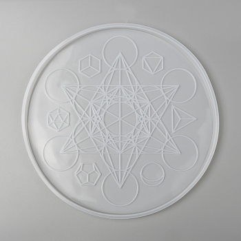 DIY Round Divination Compass  Silicone Molds, Resin Casting Molds, For UV Resin, Epoxy Resin Craft Making, White, 248x11mm, Inner Diameter: 238mm