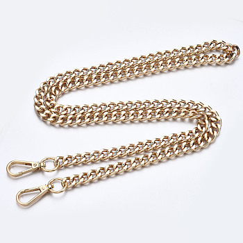 Bag Chains Straps, Iron Curb Link Chains, with Alloy Swivel Clasps, for Bag Replacement Accessories, Light Gold, 1190x11mm