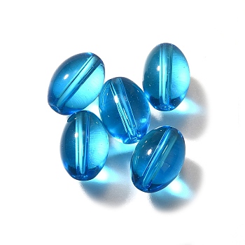 K9 Glass, Imitation Austrian Crystal Beads, Oval, Deep Sky Blue, 11x8mm, Hole: 1.8mm