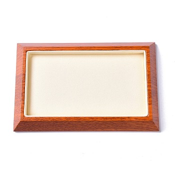 Rectangle Wood Pesentation Jewelry Bracelets Display Tray, Covered with Microfiber, Coin Stone Organizer, Antique White, 18x11.5x2cm