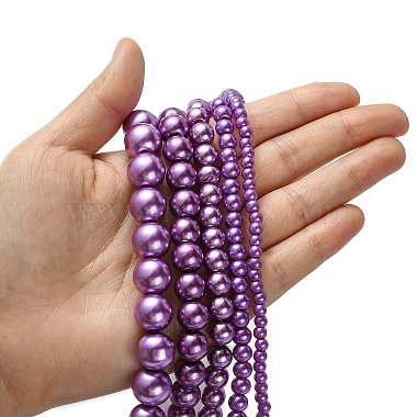 Dyed Glass Pearl Round Beads Strands(HY-X0001-02)-3