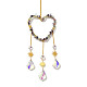 Heart Natural Fluorite Chips Hanging Ornaments(HJEW-G024-01G)-2