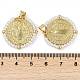 Saint Benedict Medal Brass & ABS Plastic Pearl Pendants(KK-U032-10G)-3