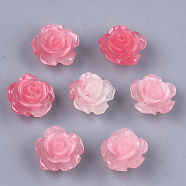 Synthetic Coral Beads, Dyed, Flower, Cerise, 10x10x6mm, Hole: 1mm(CORA-S026-21A-08)