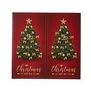 Christmas Theme Self-Adhesive Stickers, for Party Decorative Presents, Rectangle, Christmas Tree Pattern, 104x105x5mm, stickers: 100x50mm, 2pcs/sheet, 25 sheets/bag.(DIY-A031-09)