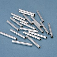 304 Stainless Steel Tube Beads, Silver, 30x4mm, Hole: 3mm(STAS-O098-07S-03)