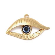 Alloy Eye Pendants, Evil Eye Resin Charms, Golden, 27x45x6.5mm, Hole: 2.5mm(PALLOY-K021-05G)