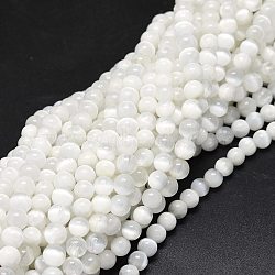 Natural Selenite Beads Strands, Round, 6~6.5mm, Hole: 0.8mm, about 58~ 62pcs/strand, 15 inch(38cm)(G-O201A-02A)