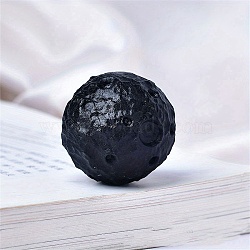 Moon Meteorite Natural Obsidian Crystal Ball, Reiki Energy Stone Display Decorations for Healing, Meditation, Witchcraft, 43mm(PW-WG23337-06)