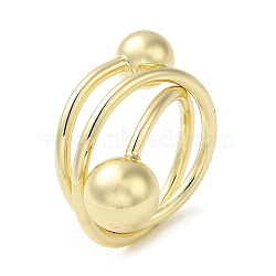Brass Wrap Rings, Big Ball Ring for Women, Real 18K Gold Plated, 2~22mm, Inner Diameter: 18mm(RJEW-Q778-07G)