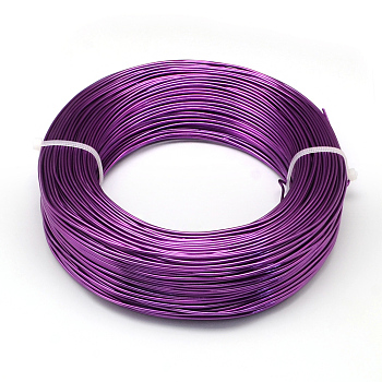 Round Aluminum Wire, Bendable Metal Craft Wire, for DIY Jewelry Craft Making, Dark Violet, 9 Gauge, 3.0mm, 25m/500g(82 Feet/500g)