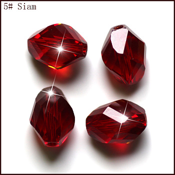 Imitation Austrian Crystal Beads, Grade AAA, Faceted, Bicone, Dark Red, 6x8mm, Hole: 0.7~0.9mm
