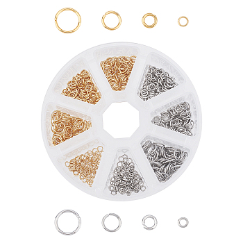 304 Stainless Steel Jump Rings, Open Jump Rings, Golden & Stainless Steel Color, 800pcs/box