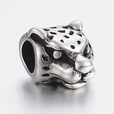 14mm Leopard Stainless Steel Beads