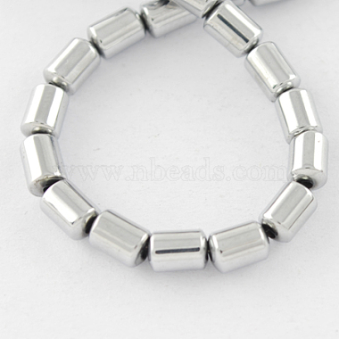 Silver Column Non-magnetic Hematite Beads