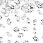 Faceted Natural White Topaz Cabochons, Pointed Back, Oval Shape, 4x3x2mm(G-I295-05C-16B-05)