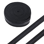 10 Yards Polyester Non-Slip Silicone Gripper Elastic Band, Flat Elastic Cord, for Garment Sewing Accessories, Black, 20mm(OCOR-GL0001-22B)