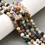 Natural Quartz Crystal & Rhodochrosite & Rose Quartz & Amethyst & Strawberry Quartz & Tourmalinated Quartz/Black Rutilated Quartz Beads Strands, Round, 6mm, Hole: 1mm, about 64pcs/strand, 15.35''(39cm)(G-B143-A01-6mm)